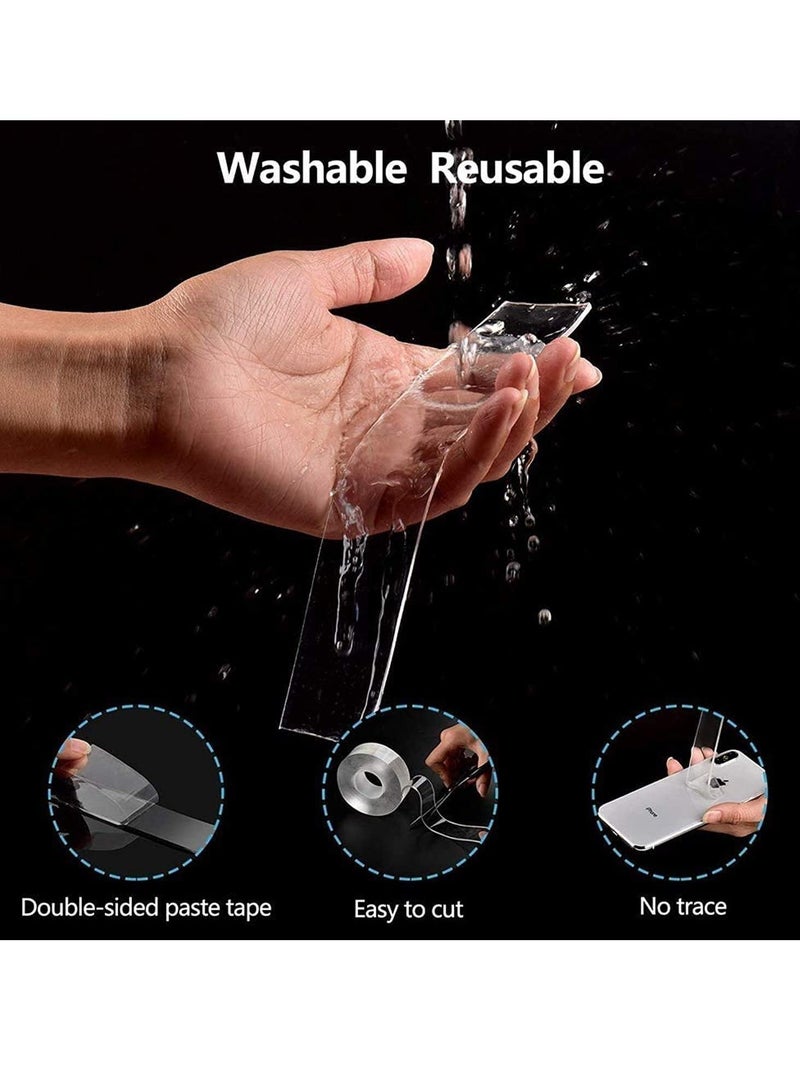 Generic Unique Double-Sided Adhesive REUSable Anti-Slip Nano Gel Tape Transparent Magic Adhesive Tape Washable Waterproof Double Sided Mounting Transparent Acrylic(2Mm Thickness, 3M/ 9. 84Ft)  - Image 3