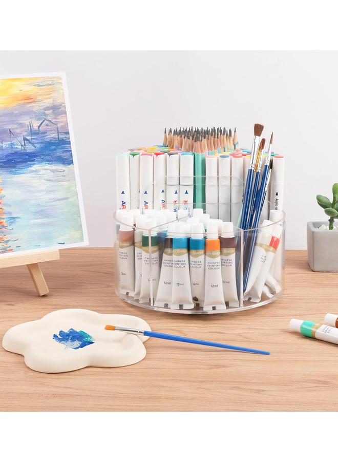 Bluejw Acrylic Pen Holder Pencil Organizer, 360 Degree Rotating Pencil Holder for Desk Marker Organizer Crayon Organizer for Kids Desk Organizer for Office School Home Art Supply Organizer - Image 5