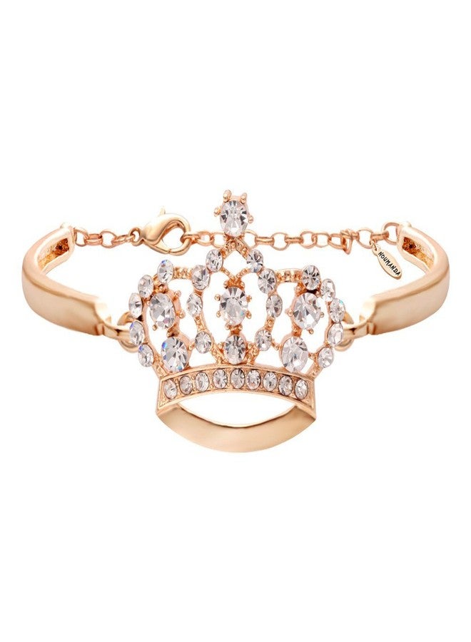NOUMANDA Fashion Crystal Crown Bracelets Simple Jewelry for Women (rose gold) - Image 1