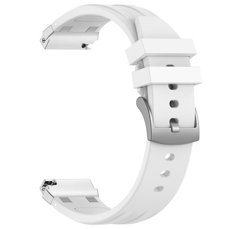 erorex For Xiaomi Watch S3 22Mm Quick Release Silver Buckle Royal Silicone Watch Band(White) - Image 4