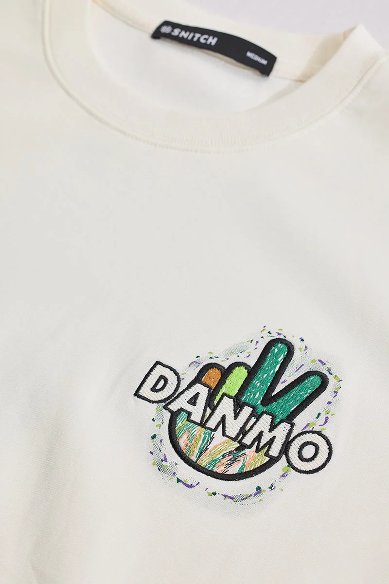 SNITCH Danmo Off White Relaxed Fit Sweatshirt