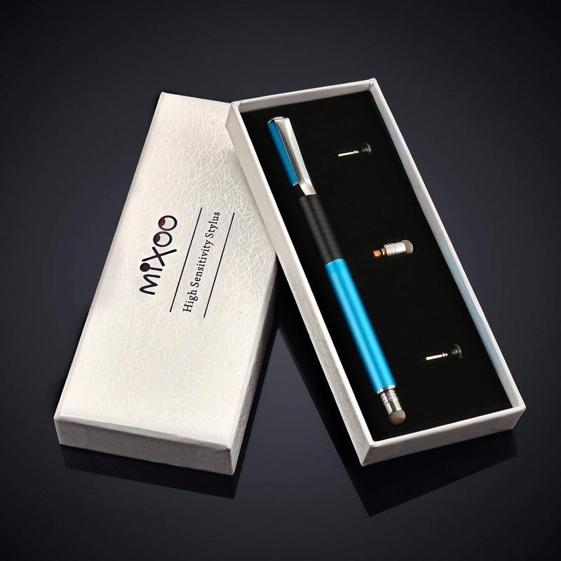 Mixoo 2-in-1 High Precision Stylus (Disc & Fiber Tips 2 in 1 Series), Extra with 3 Replaceable Tips, Compatible with Capacitive Touch Screen Devices (Blue) - Image 5