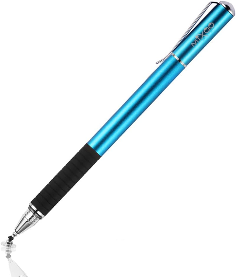 Mixoo 2-in-1 High Precision Stylus (Disc & Fiber Tips 2 in 1 Series), Extra with 3 Replaceable Tips, Compatible with Capacitive Touch Screen Devices (Blue) - Image 1