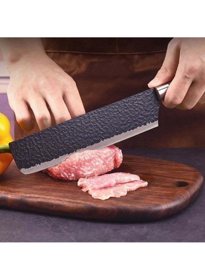 6-Piece Professional Kitchen Knife Set with Wooden Handles – 4 Knives, Scissors & Peeler – Multi-Purpose - Image 4