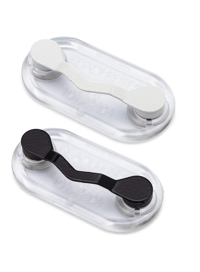 ReadeREST Magnetic Holders For Glasses, 2 Styles Stainless White & Black, Badge Holder, Eyeglass Holder, Sunglass Holder, Badge Clip, Nurse Badge Holder, Name Tag, Shirt Clip - Image 1