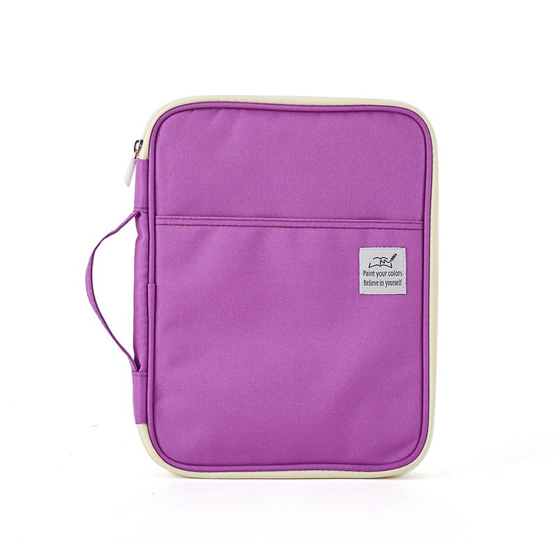 New 192/96 color pencil curtain sketch painting special Pencil Case art student storage bag stationery bag in stock Purple 