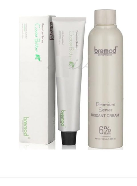 Bremod 8.17 Milk Tea Ash Hair Color Dye Cream 100ml & Oxidizer 9%