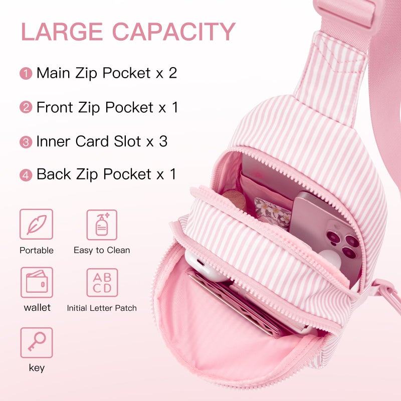 Viverte Gifts for 8 9 10 11 12 13 14 Year Old Girls Sling Bag Crossbody Bags Fanny Pack for Teen Girls Personalized Gifts for Women (Light Pink-A) - Image 3