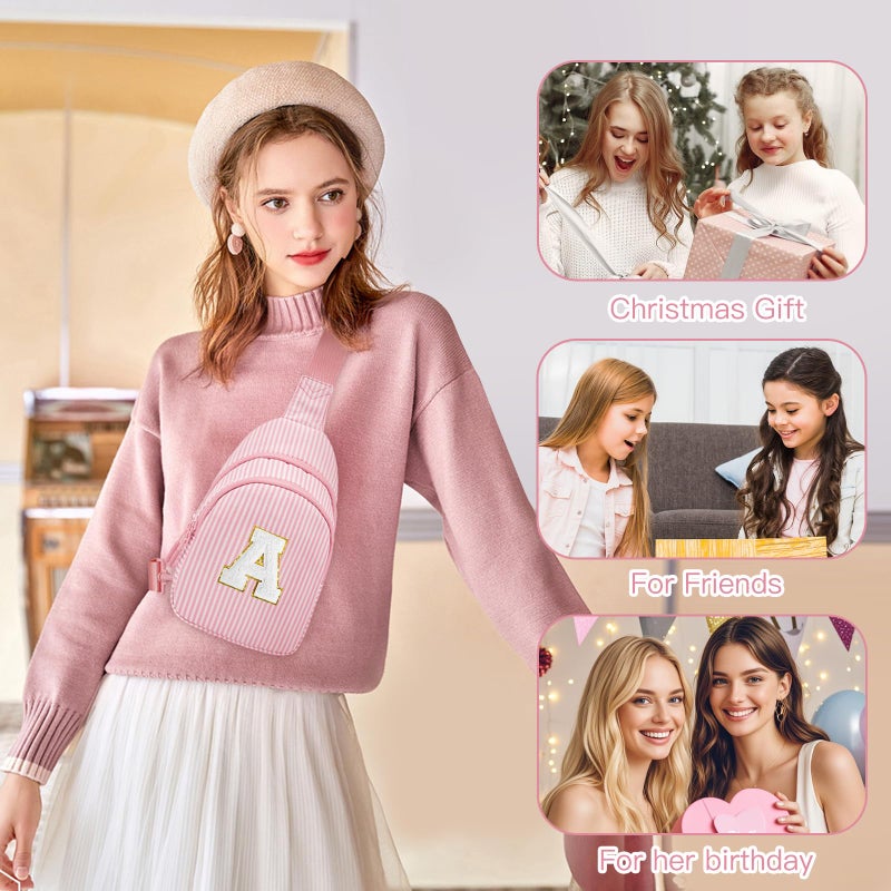 Viverte Gifts for 8 9 10 11 12 13 14 Year Old Girls Sling Bag Crossbody Bags Fanny Pack for Teen Girls Personalized Gifts for Women (Light Pink-A) - Image 2