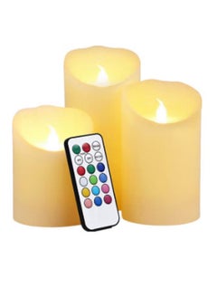 Generic 3-Piece Colour Changing Flameless Candle Set White  - Image 1