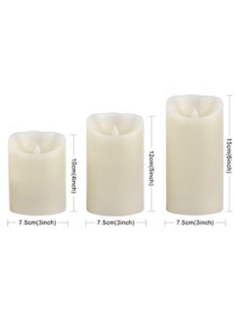 3-Piece Colour Changing Flameless Candle Set White  - Image 2