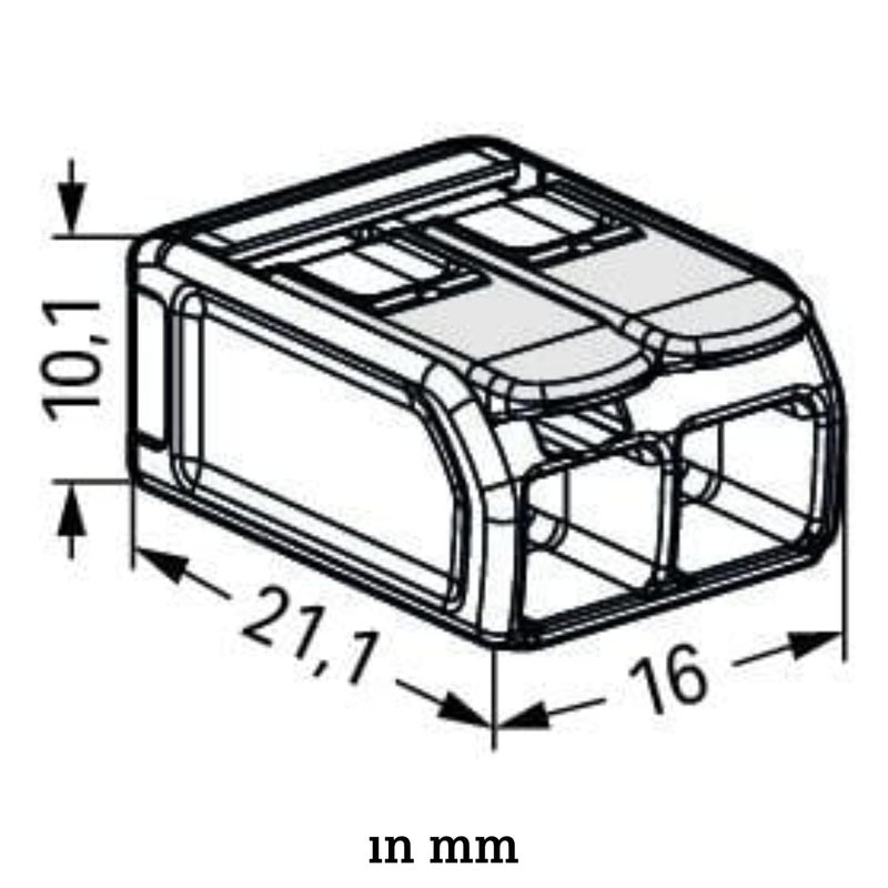 Wago 221-682 | 221 Series Lever-Nuts® for Hazardous Locations | 2-Conductor Splicing Connector | 20 – 10 AWG | Transparent housing, White Operating levers | [Box of 50 Pieces] - Image 3
