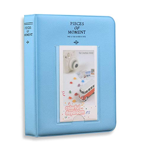 Stela [In-stax Mini 64 page Photo Album] Pieces of Moment Book Album Compatible for Films of Fujiflm In-stax Mini 7s 8 8+ 9 25 26 50s 70 90 10 11 30 55 20 50 7 LiPlay & Hello kitty (Blue) - Image 1