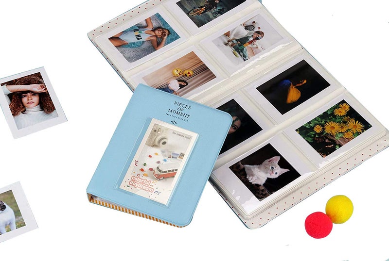 Stela [In-stax Mini 64 page Photo Album] Pieces of Moment Book Album Compatible for Films of Fujiflm In-stax Mini 7s 8 8+ 9 25 26 50s 70 90 10 11 30 55 20 50 7 LiPlay & Hello kitty (Blue) - Image 3