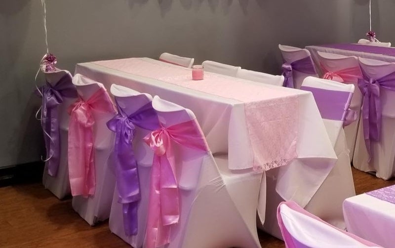 iEventStar Satin Chair Sashes Chair Bow Bows Tie Back Decoration Wedding Banquet Party (10, Light Pink) - Image 5