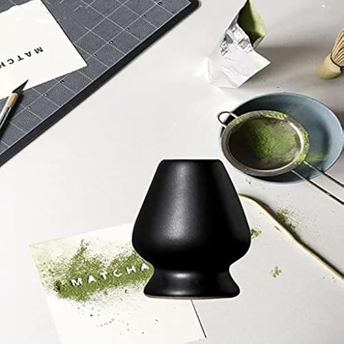 UD Matcha Tea Whisk Holder Ceramic Holder Chasen Stand Fit For Traditional Japanese Tea Matcha Chasen Tea Set Accessories Black - Image 5