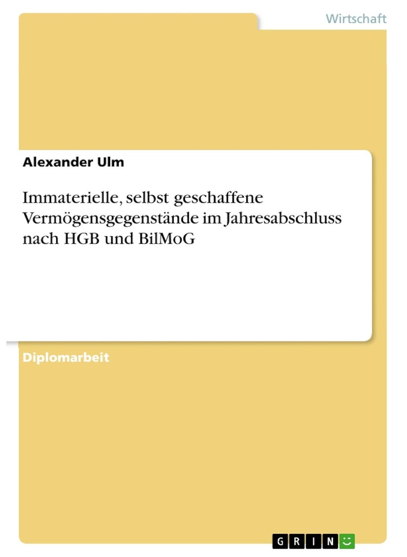 Immaterielle, selbst geschaffene Vermögensgegenstände im Jahresabschluss nach HGB und BilMoG 