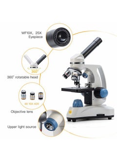 Swift Microscope SW150,Compound Student Microscope,40X-1000X,Monocular Head,Coarse & Fine Focusing,Dual Illumination,Cordless-Capable with Eyepiece Camera and Software Windows and Mac Compatible  - Image 3