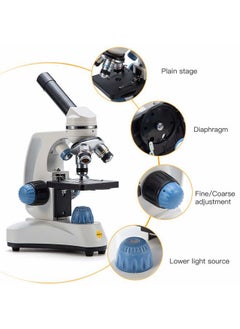 Swift Microscope SW150,Compound Student Microscope,40X-1000X,Monocular Head,Coarse & Fine Focusing,Dual Illumination,Cordless-Capable with Eyepiece Camera and Software Windows and Mac Compatible  - Image 4