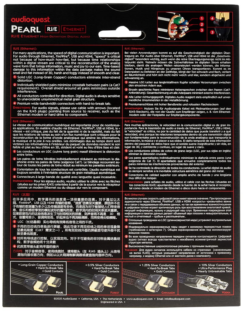 AudioQuest 1.5 m RJ/E Pearl 1.5 m Cat7 Black Network Cable - Image 4