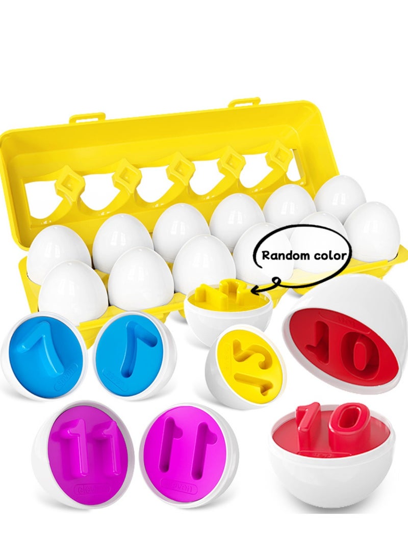 Hamidmeer 12 PCS Matching Eggs Montessori Toy for Kids | Color & Shape Sorting Learning Eggs | Early Educational Sensory Toy | Fine Motor Skills Development | Preschool Learning Game | Travel Toy | Gift for Boys & Girls - Image 5