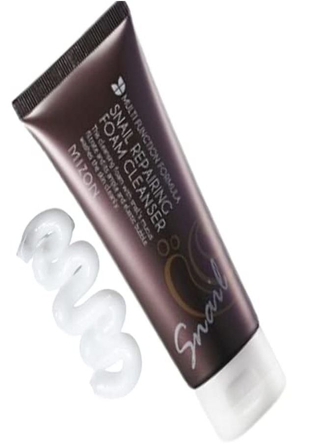 MIZON - Snail Repairing Foam Cleanser Korean Snail Face Wash Mild And Soft Face Cleanser For Pores And Blackheads Moisturizing Formula With Snail Filtrate And Soft Bubbles 2.02 Fl Oz. - Image 1