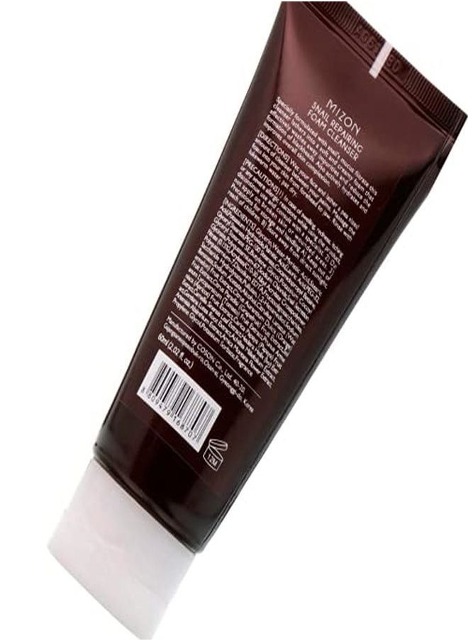 MIZON - Snail Repairing Foam Cleanser Korean Snail Face Wash Mild And Soft Face Cleanser For Pores And Blackheads Moisturizing Formula With Snail Filtrate And Soft Bubbles 2.02 Fl Oz. - Image 1