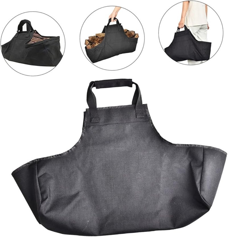 حقيبة حمل حطب من قماش أكسفورد ذات قاع مسطح للاستخدام الداخلي والخارجي في التخييم والمواقد - Image 4