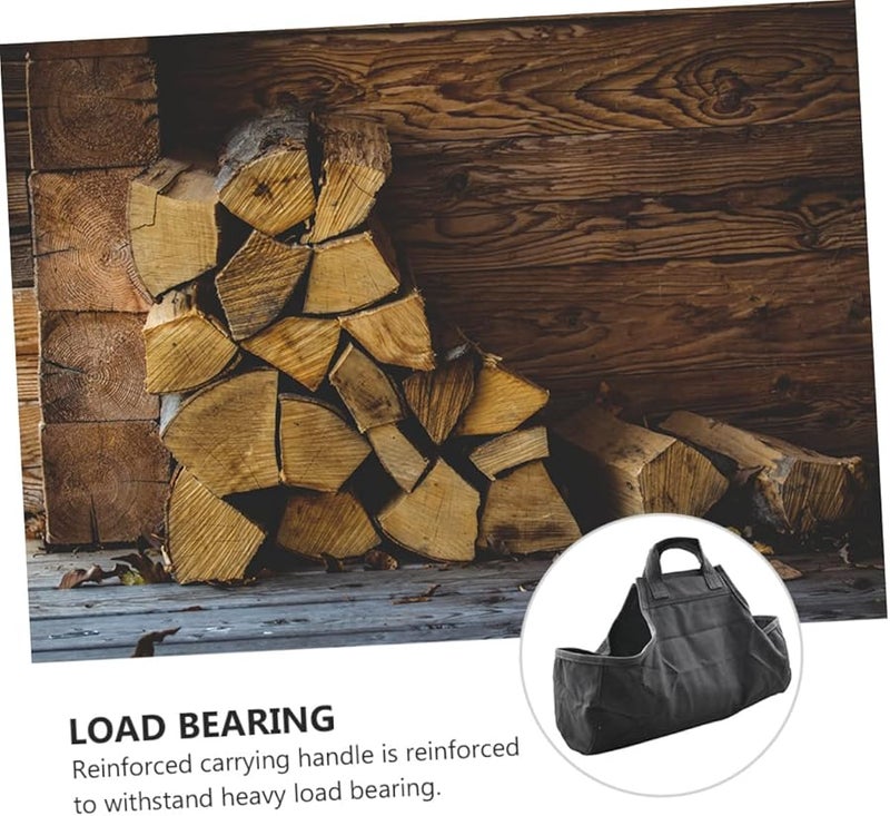 حقيبة حمل حطب من قماش أكسفورد ذات قاع مسطح للاستخدام الداخلي والخارجي في التخييم والمواقد - Image 2