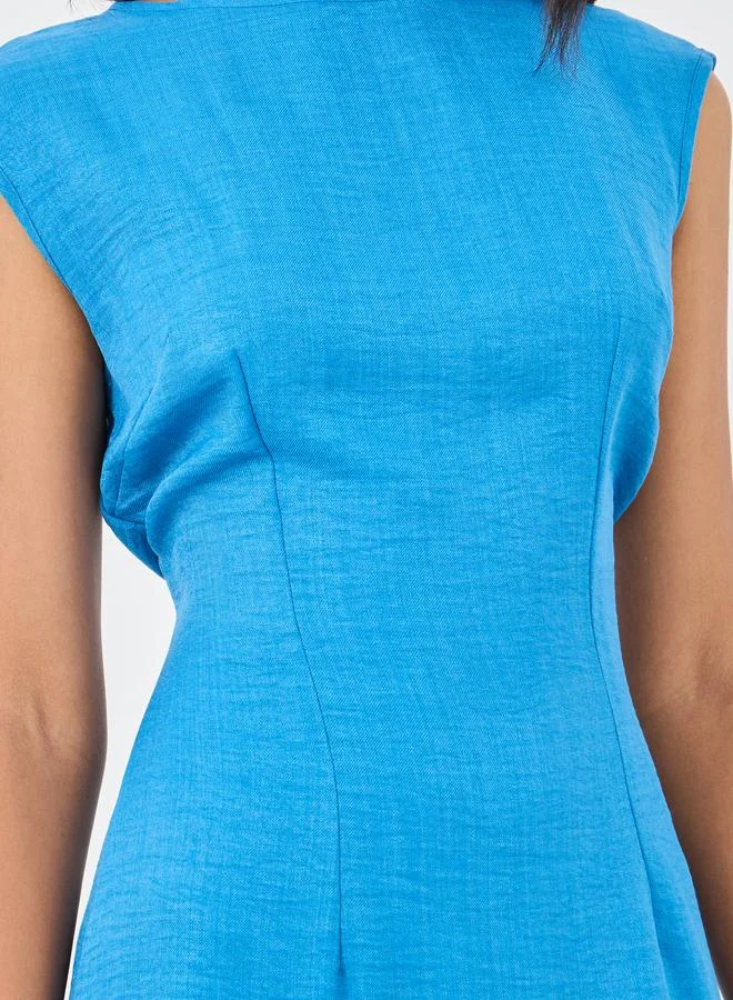 Take Two Take Two Solid Sleeveless Asymmetric Hem Midi Dress