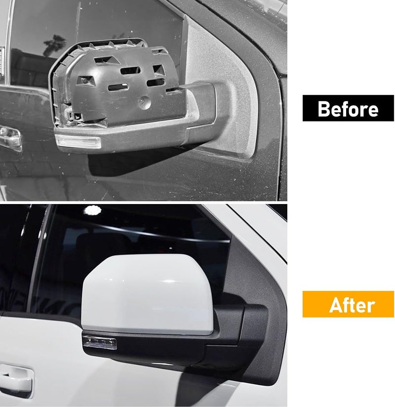 Moonlinks Compatible with Ford F150 2015 2016 2017 2018 2019 2020 Right Side Mirror Cover Replacement, Pearl White Right Passenger Side Door Rearview Mirror Cap Trim for F150 RH - Image 5
