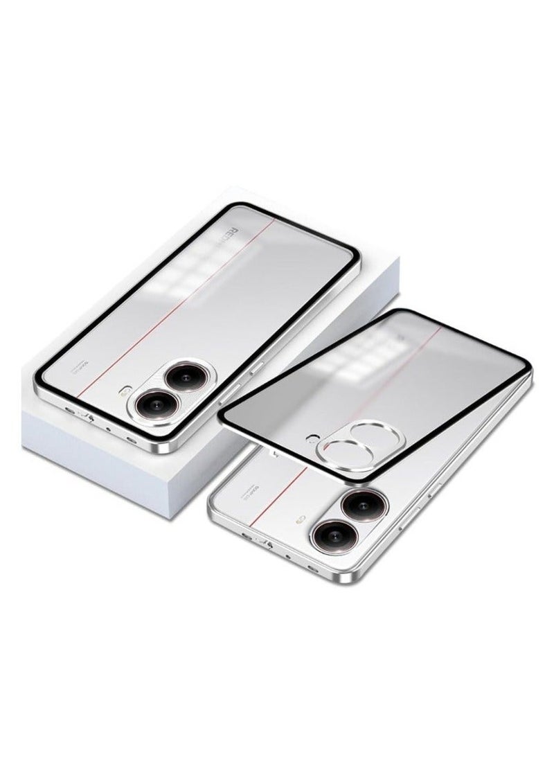 Generic - Case Compatible with Xiaomi Poco X7 Pro/Redmi Turbo 4 Magnetic Metal Frame+Matte Translucent Tempered Glass Back Non Slip Shockproof Camera Protector - Image 1