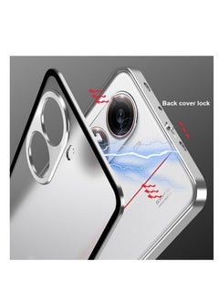 Generic Case Compatible with Xiaomi Poco X7 Pro/Redmi Turbo 4 Magnetic Metal Frame+Matte Translucent Tempered Glass Back Non Slip Shockproof Camera Protector  - Image 3