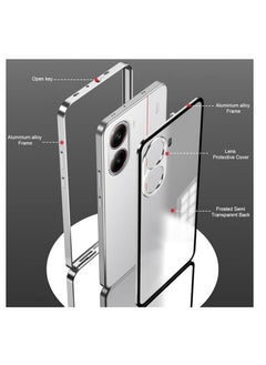 Generic Case Compatible with Xiaomi Poco X7 Pro/Redmi Turbo 4 Magnetic Metal Frame+Matte Translucent Tempered Glass Back Non Slip Shockproof Camera Protector  - Image 2