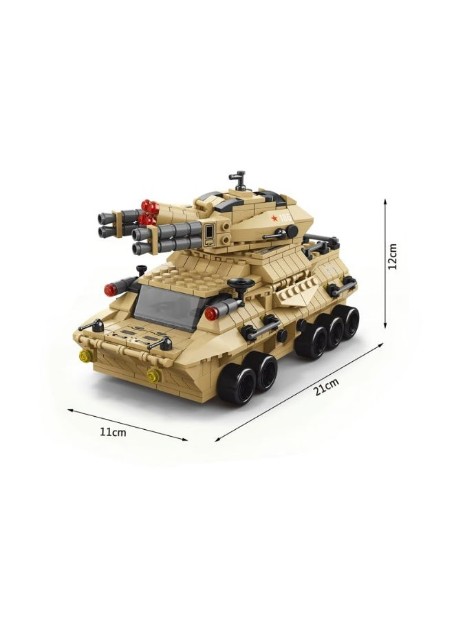 6-in-1 Military Building Blocks Armored Vehicle Set, 1000+ PCS DIY Construction Brick Tank Toy Model for Kids & Collectors - Image 3