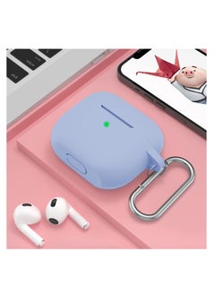 Aookay For Apple Airpod 4/Airpods 4th Generation/Airpod 4th Gen Case Cover with Keychain, Full Protective Silicone Case Accessories , Front LED Visible (Sky Blue)  - Image 2