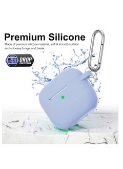 Aookay For Apple Airpod 4/Airpods 4th Generation/Airpod 4th Gen Case Cover with Keychain, Full Protective Silicone Case Accessories , Front LED Visible (Sky Blue)  - Image 3