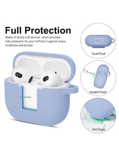 Aookay For Apple Airpod 4/Airpods 4th Generation/Airpod 4th Gen Case Cover with Keychain, Full Protective Silicone Case Accessories , Front LED Visible (Sky Blue)  - Image 4