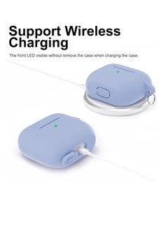 Aookay For Apple Airpod 4/Airpods 4th Generation/Airpod 4th Gen Case Cover with Keychain, Full Protective Silicone Case Accessories , Front LED Visible (Sky Blue)  - Image 5