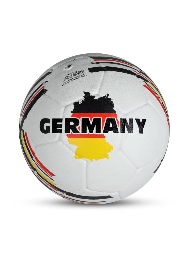 Nivia Country Colour Rubber Moulded Football/Rubberized Moulded/Suitable for Hard Ground Without Grass, Wet & Grassy Ground & Artificial Turf/Training Ball Size 3 - Germany (White/Black) - Image 2