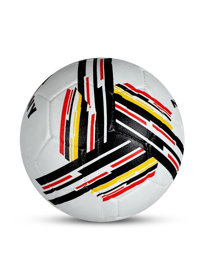 Nivia Country Colour Rubber Moulded Football/Rubberized Moulded/Suitable for Hard Ground Without Grass, Wet & Grassy Ground & Artificial Turf/Training Ball Size 3 - Germany (White/Black) - Image 3