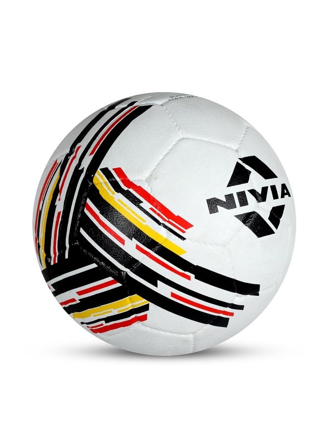 Nivia Country Colour Rubber Moulded Football/Rubberized Moulded/Suitable for Hard Ground Without Grass, Wet & Grassy Ground & Artificial Turf/Training Ball Size 3 - Germany (White/Black) - Image 5