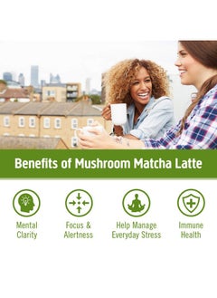 Om Mushroom Superfood Matcha Latte Blend Mushroom Powder Single Serve 10 Count Green Tea Lion Mane Reishi Chaga Turkey Tail Focus & Stress Support Supplement  - Image 5