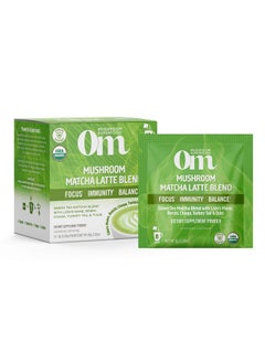 Om Mushroom Superfood Matcha Latte Blend Mushroom Powder Single Serve 10 Count Green Tea Lion Mane Reishi Chaga Turkey Tail Focus & Stress Support Supplement  - Image 3
