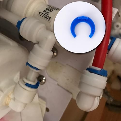 JIUWU 1/4 inch Locking Clips 50 PCS Reverse Osmosis Clip RO Water Line Clips Blue Clip for Locking Quick Connect Fittings for RO Reverse Osmosis Water Filter Fittings - Image 5