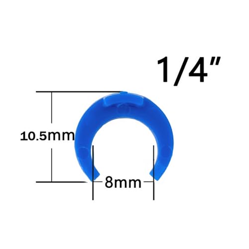 JIUWU 1/4 inch Locking Clips 50 PCS Reverse Osmosis Clip RO Water Line Clips Blue Clip for Locking Quick Connect Fittings for RO Reverse Osmosis Water Filter Fittings - Image 3
