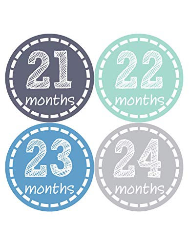 Months In Motion Baby Monthly Stickers - Style 115 (Months 13-24), Blue, Paper, 12 Stickers - Image 3