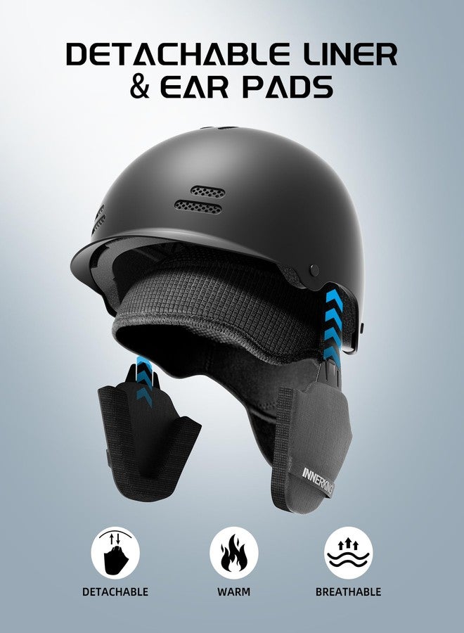 InnerKing Ski Helmet, Lightweight Adult Snowboard Helmet with Durable PC Shell, Shock-Absorbing EPS Foam & Soft Lining, Adjustable Fit & 12 Air Vents Snow Sport Helmet for Men and Women -Black M - Image 2