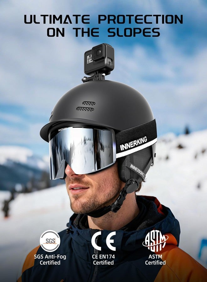 InnerKing Ski Helmet, Lightweight Adult Snowboard Helmet with Durable PC Shell, Shock-Absorbing EPS Foam & Soft Lining, Adjustable Fit & 12 Air Vents Snow Sport Helmet for Men and Women -Black M - Image 5