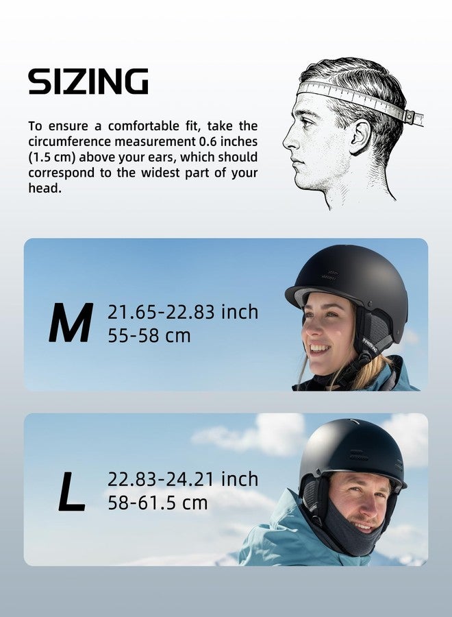 InnerKing Ski Helmet, Lightweight Adult Snowboard Helmet with Durable PC Shell, Shock-Absorbing EPS Foam & Soft Lining, Adjustable Fit & 12 Air Vents Snow Sport Helmet for Men and Women -Black M - Image 4